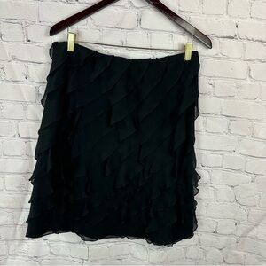 talbots silk layered ruffles chiffon skirt